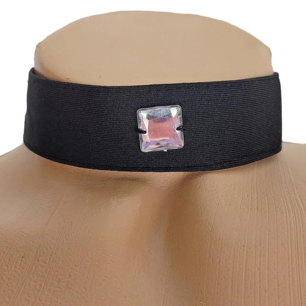 Costume Choker with Gem Accent Collar